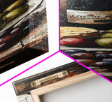 Framed Canvas Print Wine Cheese Fruit Kitchen Painting Rustic Wall Art Farmhouse Decor Food Review Kitchen Art