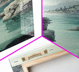 Framed Canvas Print Coastal Landscape Art Nautical Decor Tall Narrow Art Beach House Wall Art Perfect Above Couch Nautical Wall Art