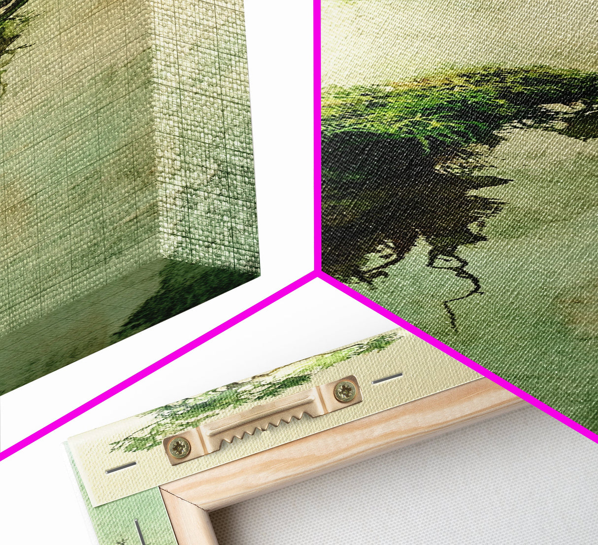 Framed Canvas Print Wabi Sabi Botanical Art Mossy Tree Artwork Unique Nature Decor Tall Skinny Art Wabi Sabi Wall Art Living Room Accent
