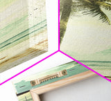 Framed Canvas Print Tall Palm Tree Art Coastal Cowgirl Wall Art, Beach Living Room Decor, Tropical Nautical Art, Skinny Wall Canvas Print