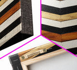 Retro Chevrons Wall Art - Framed Canvas Print - Mid Century Modern Wall Art - Unique Home Decor - Tall Narrow Art - Skinny Art