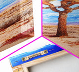 Watercolor Painting Print of Joshua Tree California Framed Canvas Print - Tall Skinny Art - Landscape Painting of Joshua Tree California