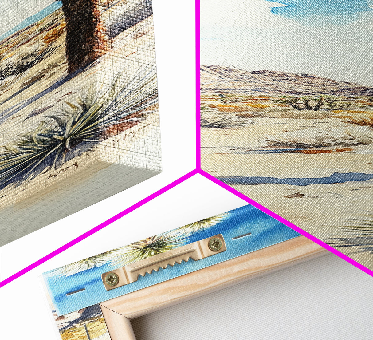Retro Joshua Tree Wall Art Framed Canvas Print - Unique California Themed Wall Art - Skinny Tall Art - Narrow Art - Accent Piece Wall Art