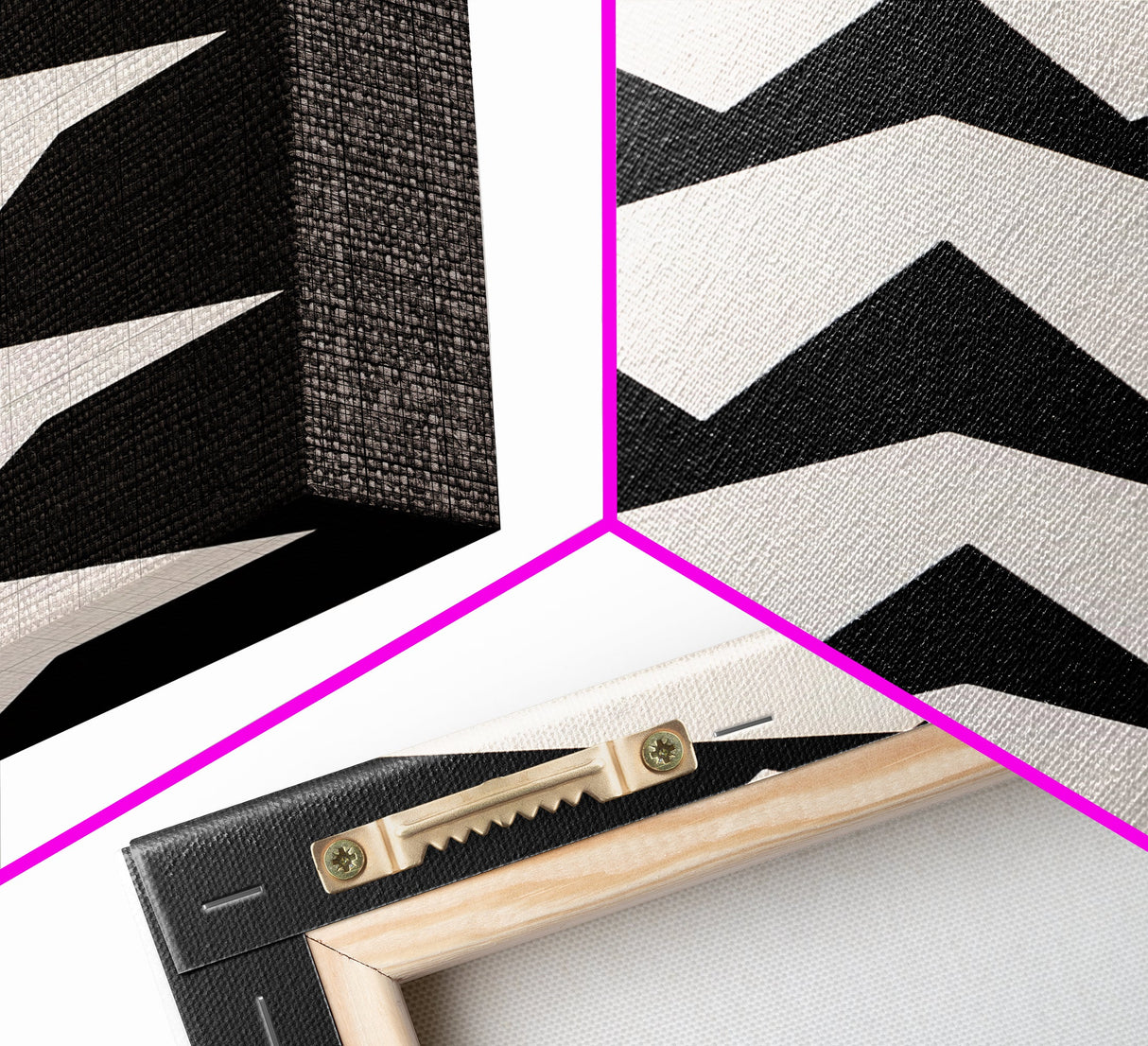Framed Canvas Print of Geometric Wall Art in Monochrome Style, Modern Abstract Art, Minimalist Decor, Black and White Wall Art, Above Bed Wall Art, Skinny Wall Art