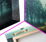 Gloomy Spooky Forest, ready to hang canvas print wall art, Lakehouse Cabin Wall Decor