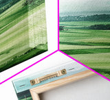 Watercolor Mountain Art Canvas Print Rustic Landscape Art Above Bed Wall Art Extra Wide Art Vertical Wall Art Green Wall Art Gift