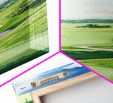 Scenic Golf Art Canvas Print Watercolor Farmhouse Art Above Sofa Wall Art Living Room Art Bedroom Art Vertical Wall Art Rustic Decor Gift
