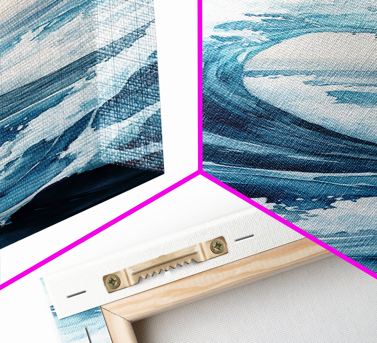 Ocean Wave Art Framed Canvas Print Coastal Decor Nautical Wall Art Blue Abstract Art Minimalist Art Above Bed Wall Art Gift