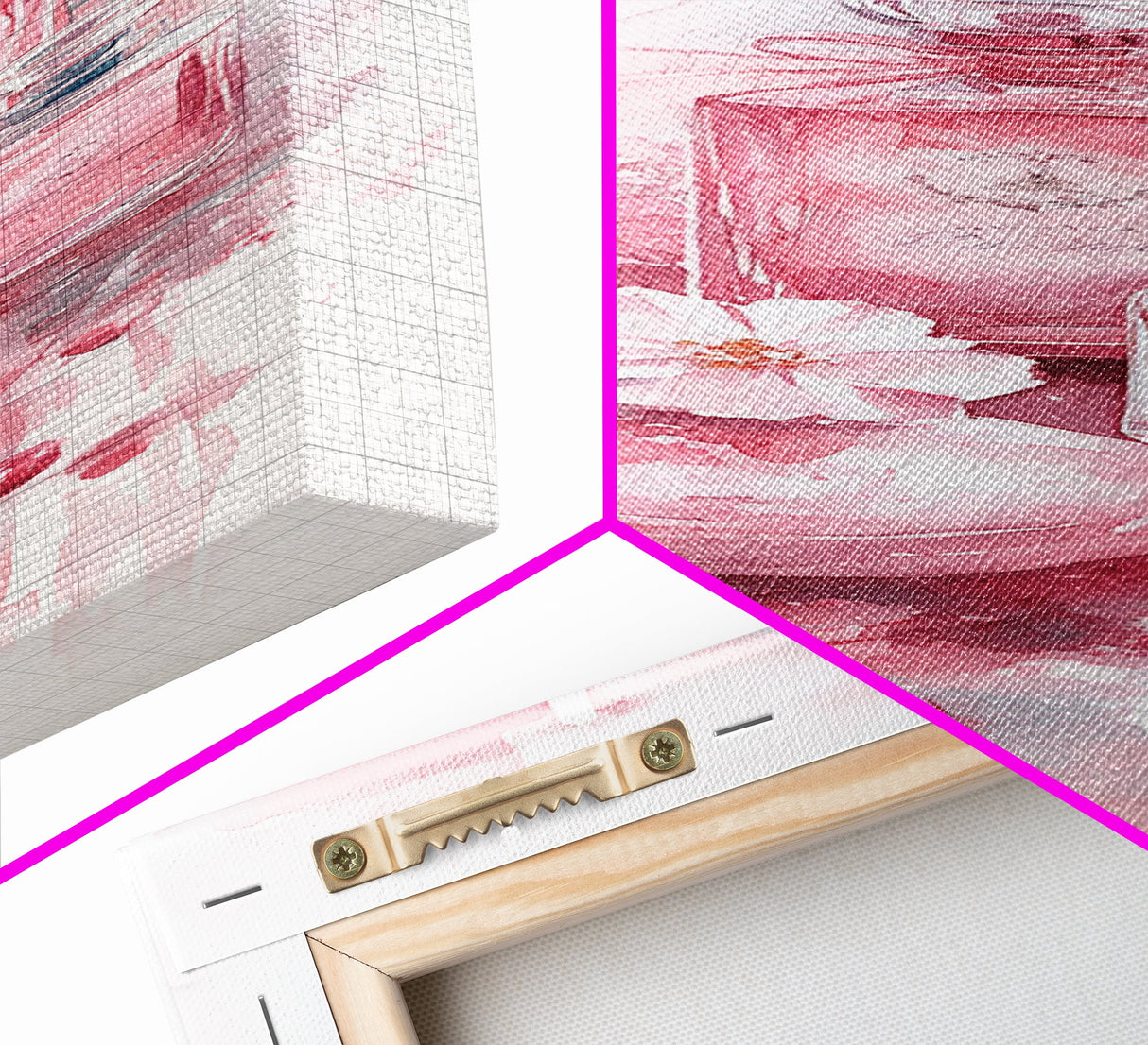 Elegant Perfume Bottles Framed Canvas Print Pink Abstract Art Wabi Sabi Decor Light Pink Bedroom Artwork Feminine Minimalist Wall Art