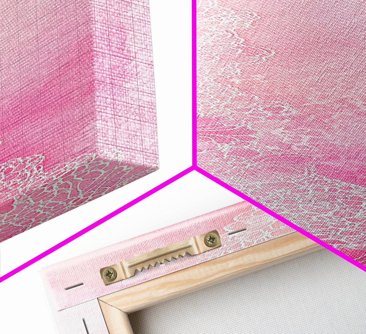 Pink Lace Canvas Print Light Pink Abstract Art Feminine Minimalist Bedroom Decor Vertical Wall Art Wabi Sabi Art Rustic Home Gift Idea