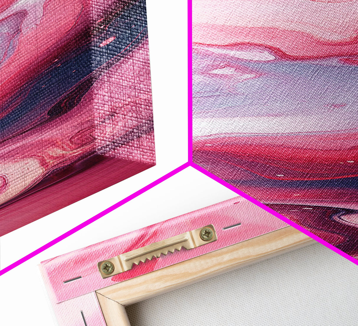 Pink Marble Abstract Framed Canvas Print Modern Light Pink Wall Art Moody Therapy Dorm Decor or Yoga Art