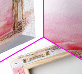 Ornate Frame Canvas Print, art nouveau-inspired pink framed decor with a touch of wabi sabi, classic vertical wall art for elegant spaces.
