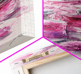 Perfume Bottles Canvas Print - Elegant Pink Abstract Art, Feminine Glass Bottles Artwork, Gift Idea for Her, Bedroom Wall Decor