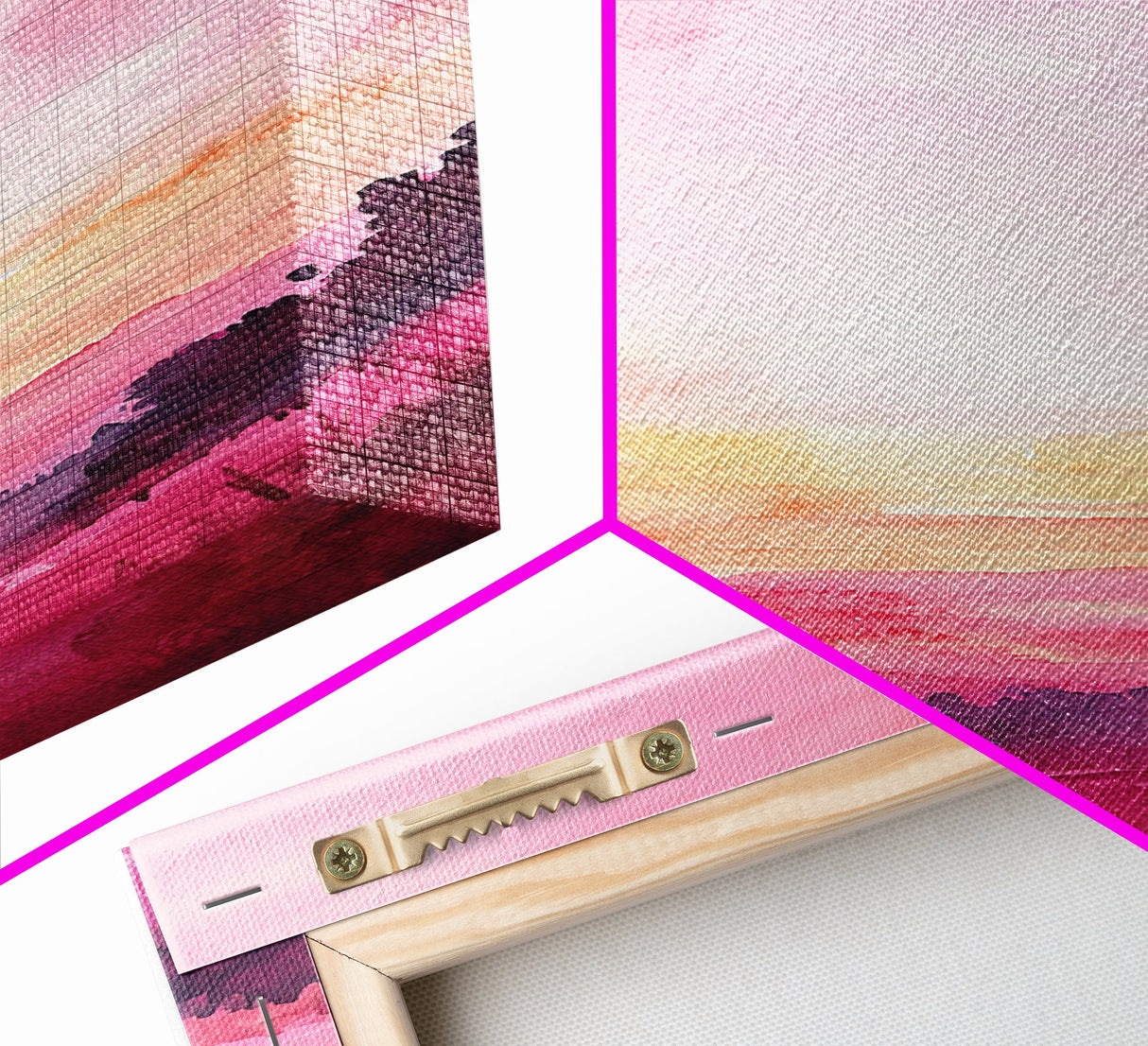 Sunset Gradient Canvas Print - Abstract Pink Orange Wall Art, Sunrise Inspired Minimalist Painting, Bedroom Decor, Above Bed Artwork