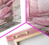 Rose Quartz Crystal Canvas Print - Gemstone Painting in Light Pink Tones, Healing Energy Inspired Wall Art, Boho Room Decor