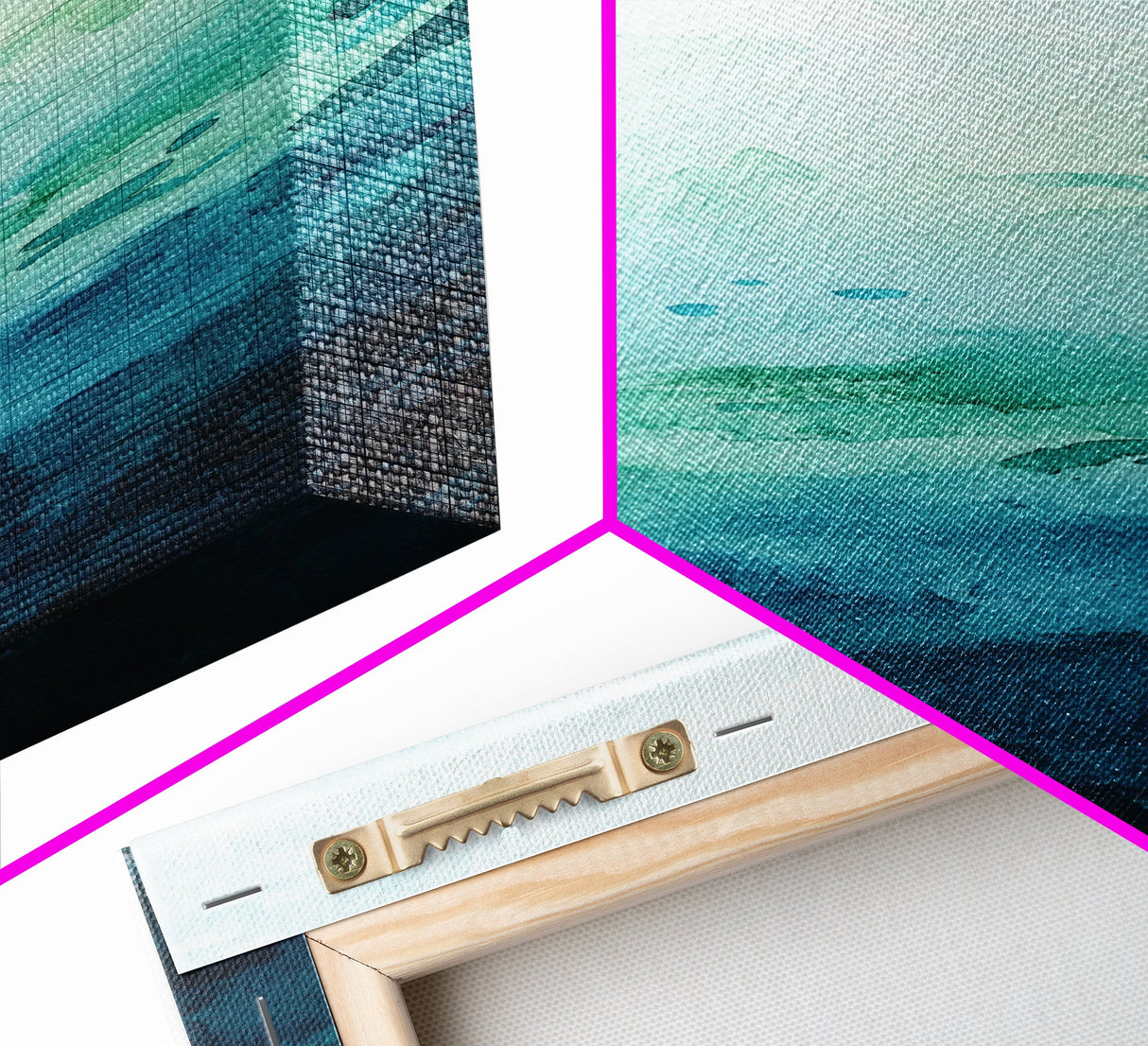 Gradient Watercolor Framed Canvas Print in Green and Blue, Sage Green Wall Art, Minimalist Art, Bedroom Art, Living Room Art