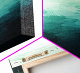 Deep Gradient Watercolor Canvas Print in Green and Teal, Sage Green Wall Art, Moody Art, Vertical Wall Art, Living Room Art, Gift Idea