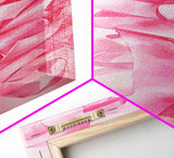 Pink Ribbons Canvas Print Abstract Feminine Wall Art Whimsical Vertical Decor Skinny Boho Gift Idea Light Pink Aesthetic