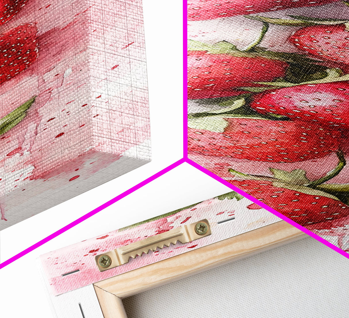 Vibrant Strawberry Art Framed Canvas Print Rustic Farmhouse Decor Fruit of the Spirit Wall Art Skinny Wall Art Kitchen Art Decor
