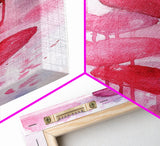 Dripping Heart Art Canvas Print, Moody Abstract Pink Wall Art, Romantic Living Room Art, Extra Vertical Skinny Tall Narrow Artwork