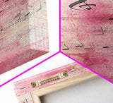 Musical Notes Abstract Canvas Print Pink Abstract Art Whimsical Art Rustic Decor Gift Idea Music Lovers Light Pink Wall Art