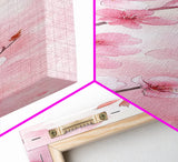 Delicate Cherry Blossom Framed Canvas Print Featuring Japanese-Inspired Botanical Prints for Bedroom or Living Room Wall Art