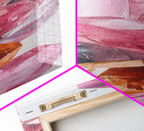 Rose Quartz Gem Canvas Print Gemstone Watercolor Art Unique Bedroom Decor Crystal Lover Light Pink Wall Art Gift Idea