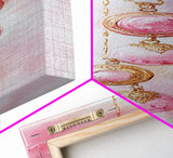 Pearl Necklace Watercolor Canvas Print Pink Wall Art Glamour Bedroom Decor Romantic Wabi Sabi Aesthetic Art