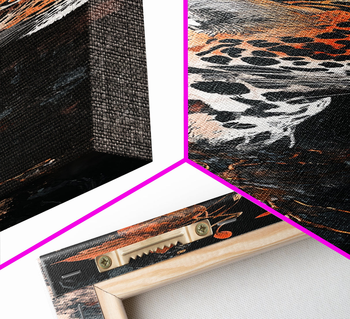 Floral and Leopard Canvas Print with Moody Art Style, Unique Animal Wall Art and Vertical Skinny Art Living Room Decor