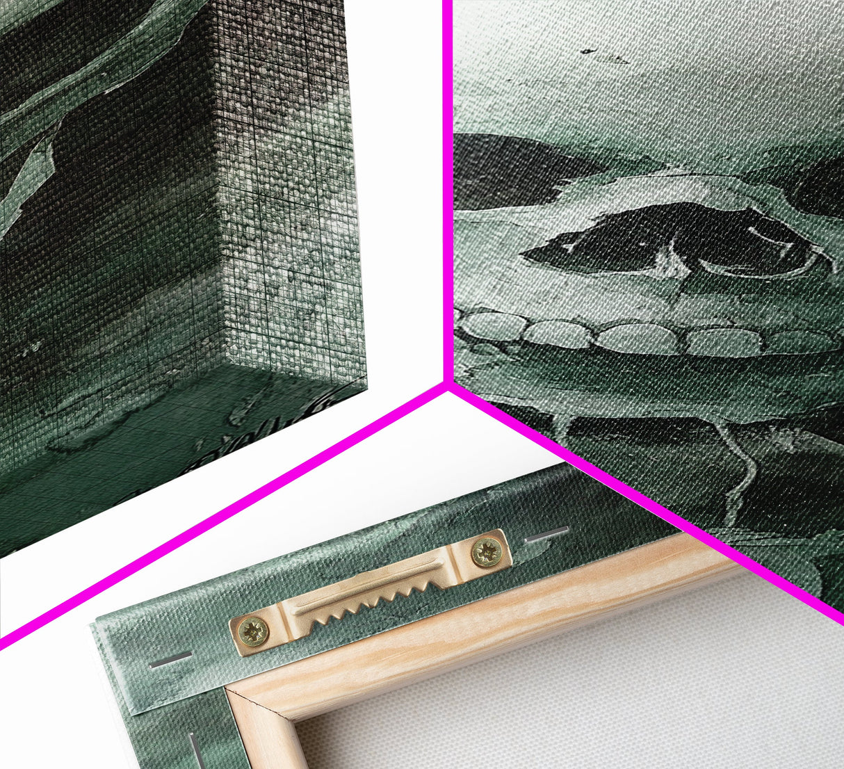 Minimalist Skull Canvas Print in Dark Green Tones, Wabi Sabi Art with Rustic Decor Style, Perfect for Unique Wall Art Accent