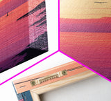 Pastel Sunset Balcony Canvas Print Pink Orange Wall Art Coastal Cowgirl Art Bedroom or Living Room Farmhouse Decor Unique Piece
