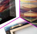 Galactic Chakra Canvas Print With Sacred Geometry Art, Wabi Sabi Inspired, And Therapy Art For Bedroom Or Meditation Spaces
