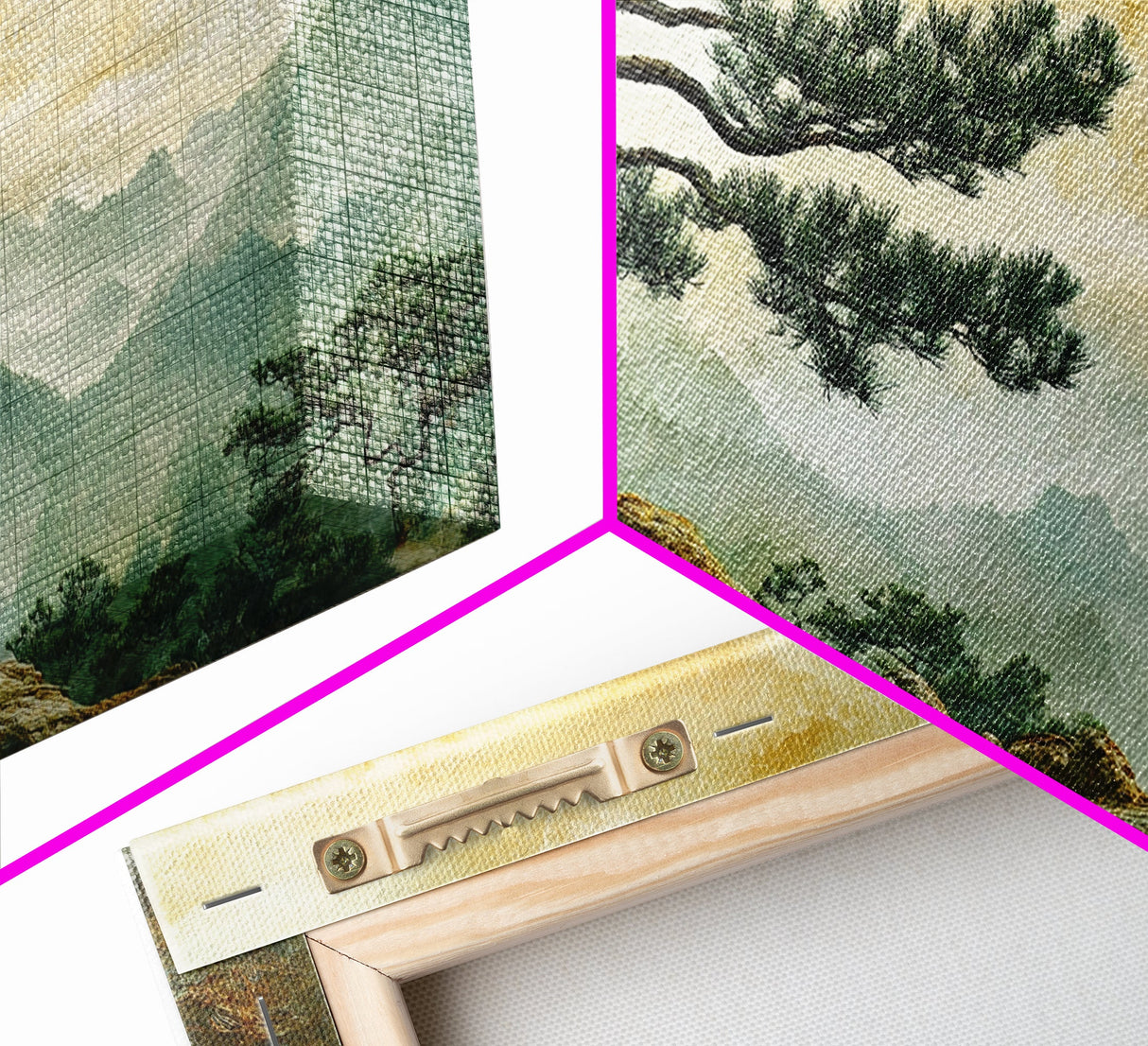 Mountain Landscape Pine Tree Canvas Print Nature Art Zen Wall Art Rustic Decor Horizontal Artwork Bedroom Above Couch Wall Art