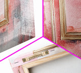 Gold Frame Abstract Framed Canvas Print Featuring Pink Abstract Art and Whimsical Art Light Pink Wall Art Minimalist Rustic Decor