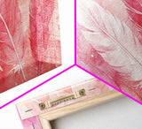 Light Feather Abstract Canvas Print, Pink and Peach Minimalist Art, Cozy Home Wall Decor, Soft Whimsical Style Living Room Artwork