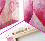 Watercolor Heart Pair Framed Canvas Print, Romantic Pink Abstract Art, Whimsical Valentine Wall Art, Bedroom Gift Idea, Light Pink Decor