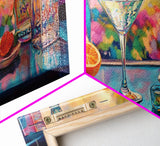 Citrus Cocktail Canvas Print Bright Bar Wall Art Vibrant Foodie Home Decor Kitchen Gift Idea Tropical Drinks Modern Party Art Unique