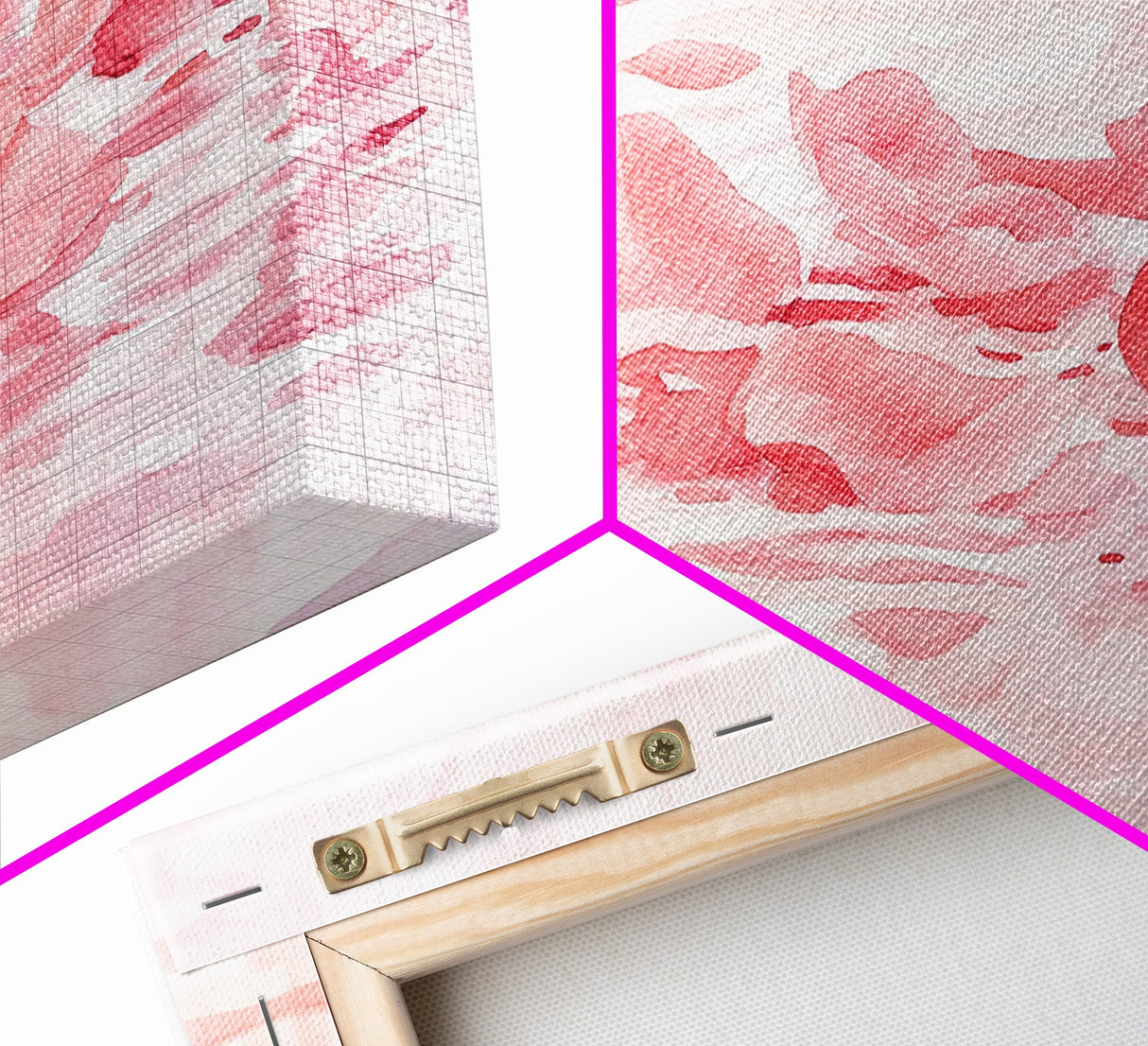 Floating Petals Canvas Print | Light Pink Wall Art | Romantic Minimalist Decor | Framed Canvas Print Gift Idea | Living Room Art