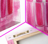 Lipstick Row Canvas Print | Pink Wall Art, Whimsical Decor, Light Pink Art, Feminine Gift Idea, Living Room Art, Above Couch Decor
