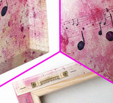 Sheet Music Canvas Print | Musical Wall Art, Whimsical Art, Light Pink Wall Art, Artistic Decor, Bedroom Art, Living Room Wall Decor