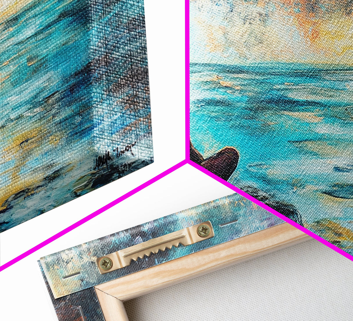 Woman Meditating Coastal Sunset Framed Canvas Print Yoga Art Nautical Wall Art Bedroom Decor Perfect Gift Idea Coastal Cowgirl Artwork