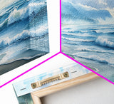 Canvas Print of Misty Coastal Morning Landscape with Rolling Waves, Nautical Wall Art Gift Idea, Serene Coastal Decor