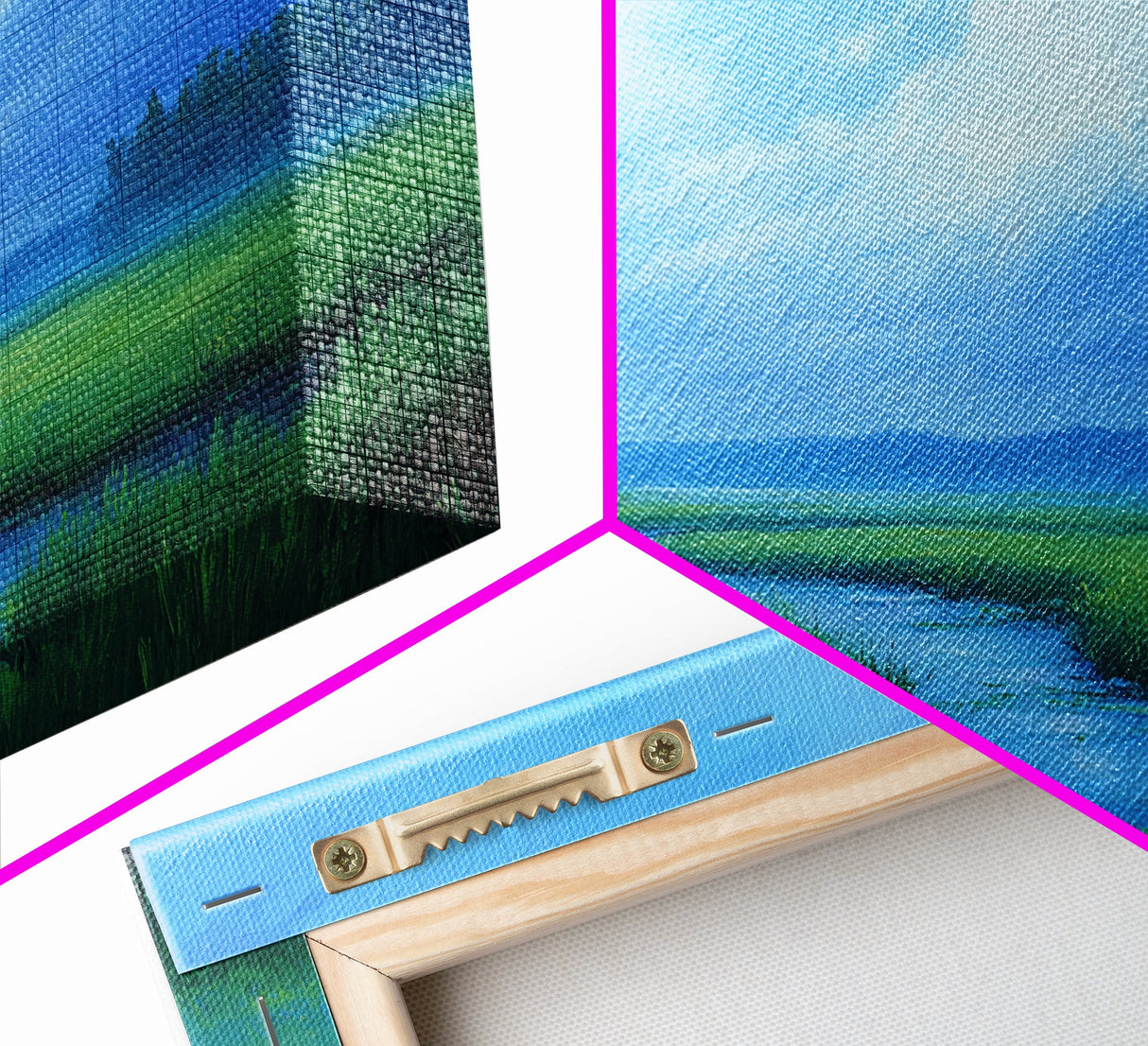Marshland Panoramic Canvas Print, Coastal Landscape Art Bedroom Decor, Rustic Wall Art Living Room Gift, Nautical Horizontal Artwork