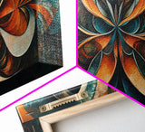 Butterfly Abstract Framed Canvas Print, Geometric Wall Art Moody Modern Decor, Sacred Geometry Artwork Idea Horizontal Living Room Design