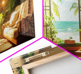 Surfside View Canvas Print Coastal Cowgirl Wall Art Tropical Beach Room Decor Nautical Wall Art Living Room Art Farmhouse Art Gift Idea