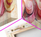Pink Hats Wall Art Canvas Print Pearlescent Elements, Minimalist Abstract Artwork, Perfect Addition to Feminine Rustic Decor
