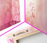 Botanical Prints Canvas Print Featuring Pink Abstract Floral Artwork, Living Room Wall Art in Pastel Hues, Light Pink Decor
