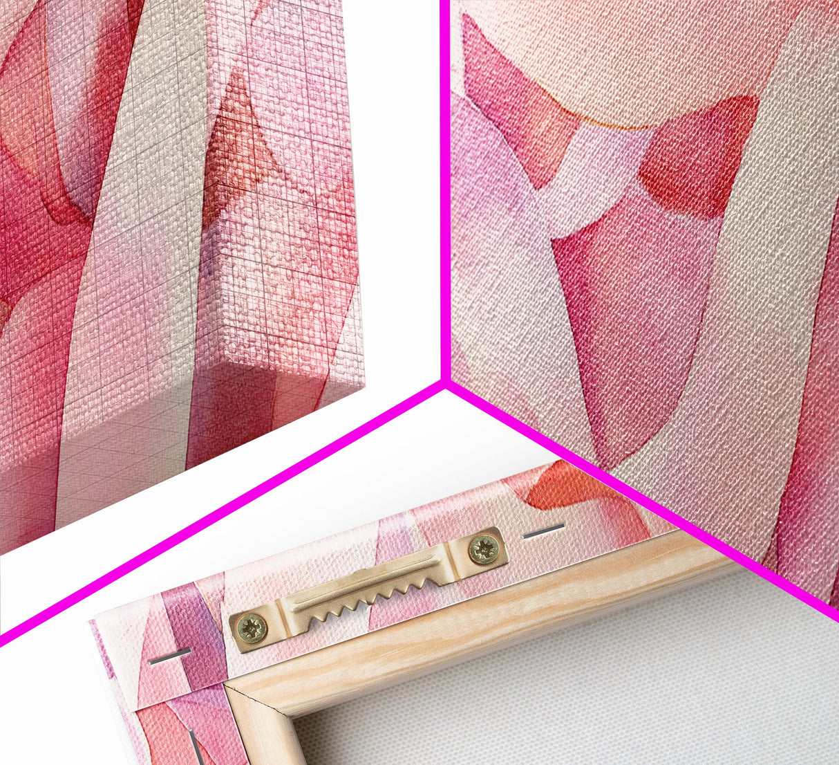 Light Pink Ribbon Abstract Canvas Print, Minimalist Wall Art, Living Room Art, Pastel Home Decor, Pink Abstract Art, Above Sofa Art