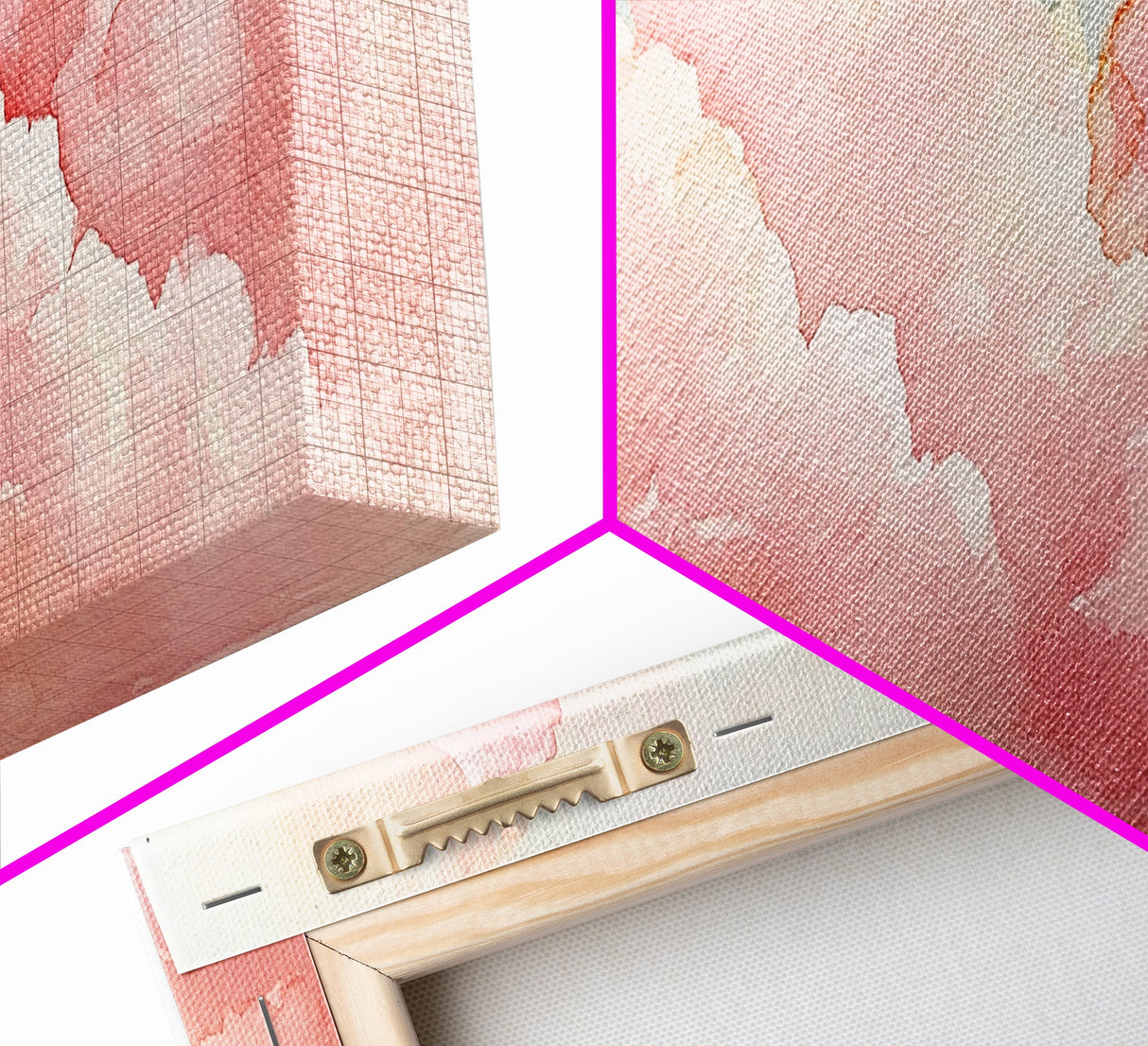 Dreamy Pink Clouds Canvas Print, Light Pink Wall Art, Minimalist Sky Art, Bedroom Decor, Soft Pastel Landscape Art, Horizontal Wall Art
