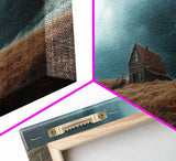 Rustic Barn Framed Canvas Print Smoky Mountain Art Autumn Farmhouse Wall Art Rustic Landscape Painting Guest Room Artwork Decor